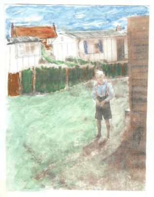 Graham's drawing of prefab childhood in North Wingfield Graham's drawing of prefab childhood in North Wingfield | Graham Burton