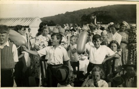 Coronation street party on the Treberth Estate, Newport, Wales, 1953