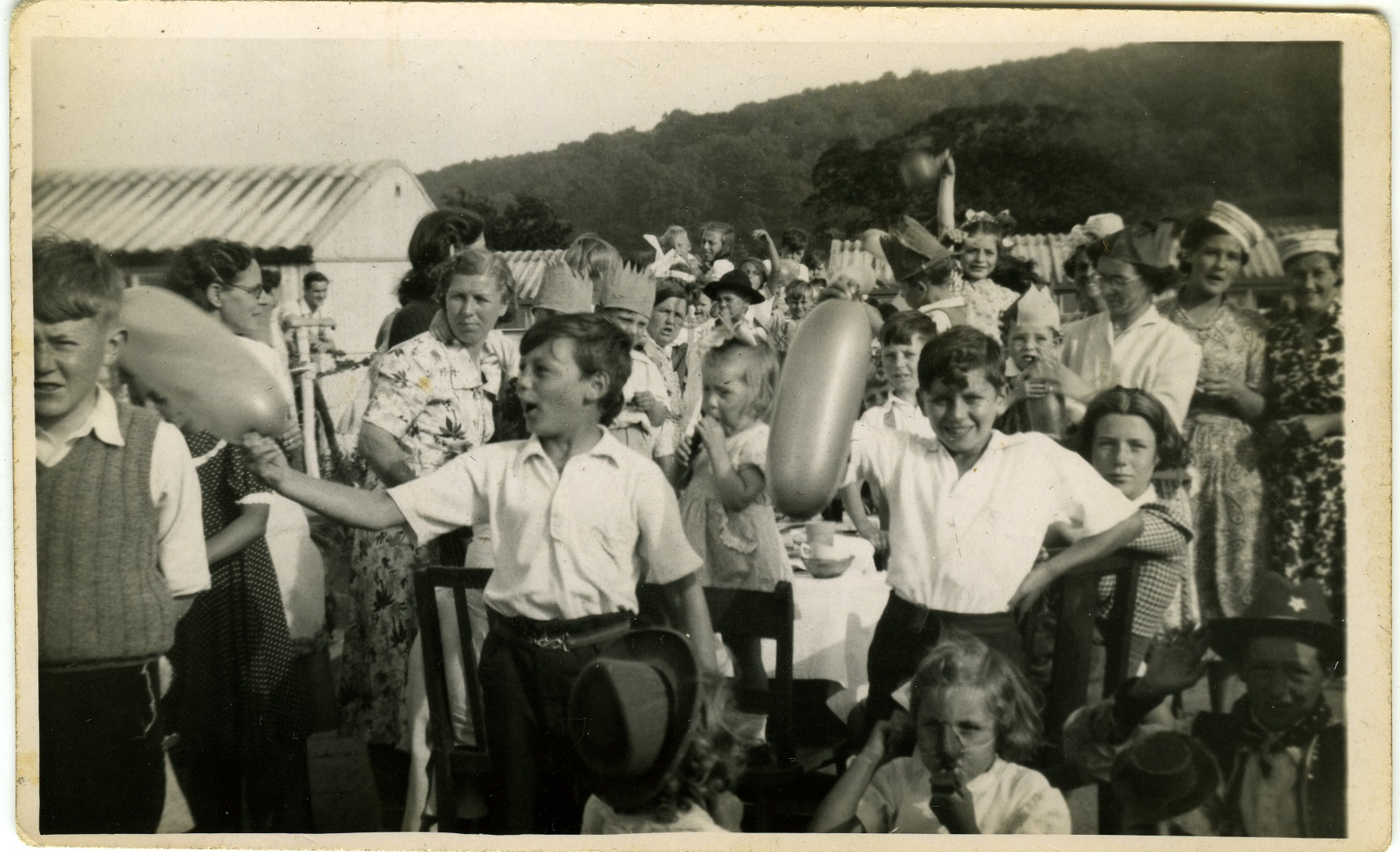 Coronation street party on the Treberth Estate, Newport, Wales, 1953