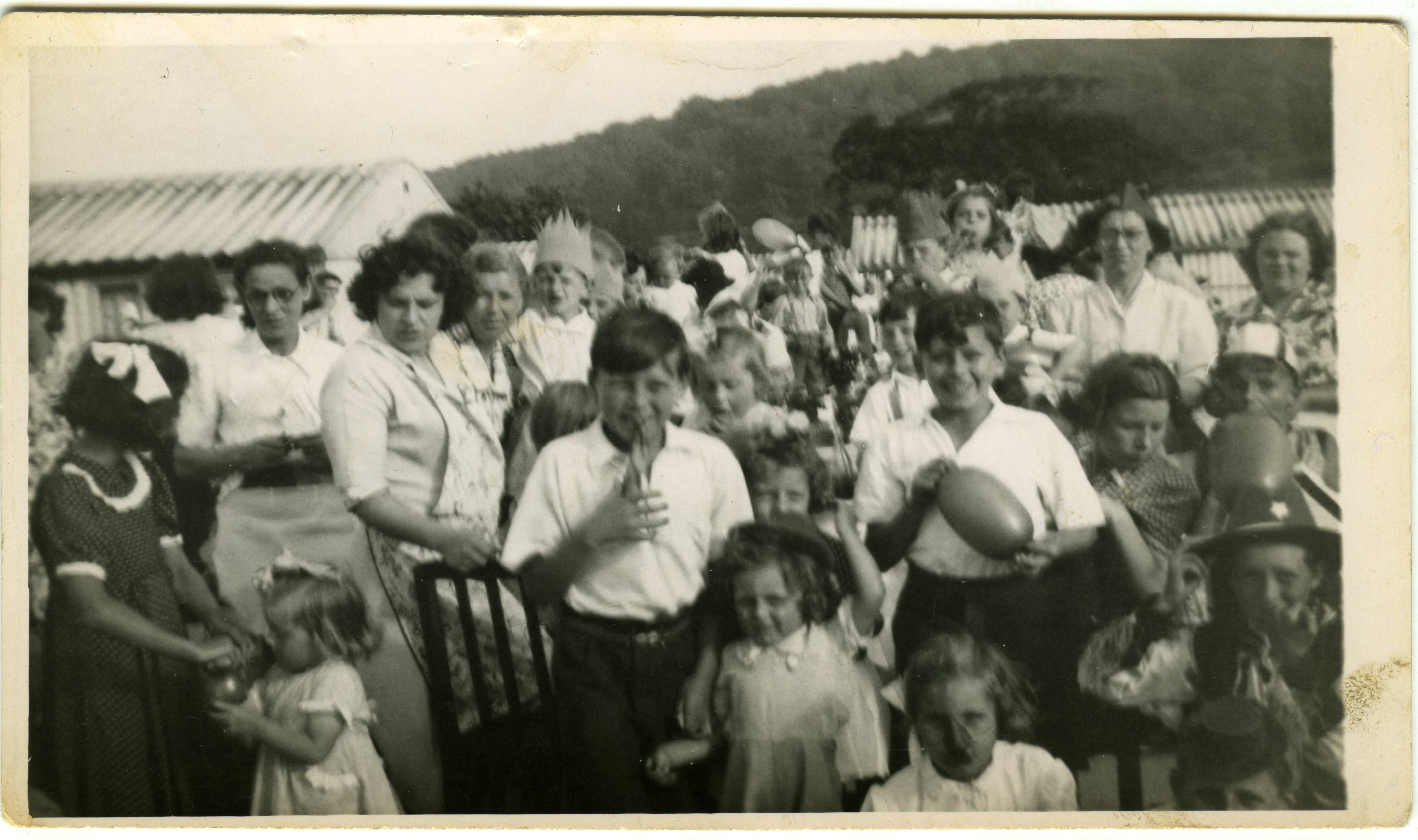 Coronation street party on the Treberth Estate, Newport, Wales, 1954