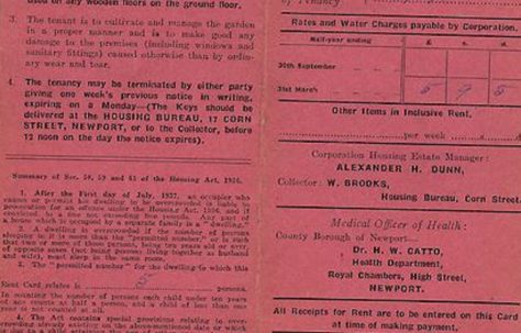 Alan Page's family Tenant's Card / Front - County Borough of Newport 1946-1947