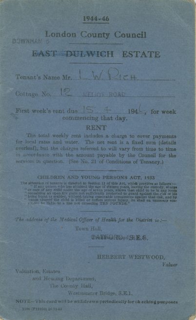 Tenant's agreement 12 Meliot Road Catford for LW Rich | Blanchet,Elisabeth