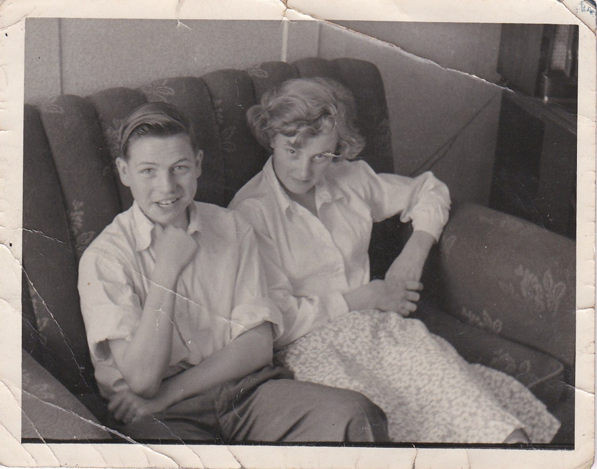 Barry Clare with Ann Reeves (who later became Mrs. Ann Clare). Picture in 17 Meliot Road.