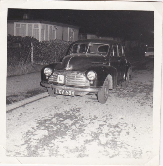 The Clare family's Morris Minor car on Meliot Road, SE6, at night | Hearn,Jane