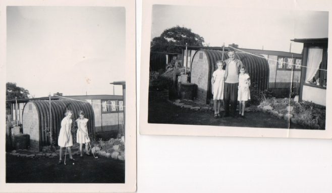 Sisters Andree Jones and Pat Cutler in their UK100 prefab's garden, Birmingham, 50s | Blanchet,Elisabeth