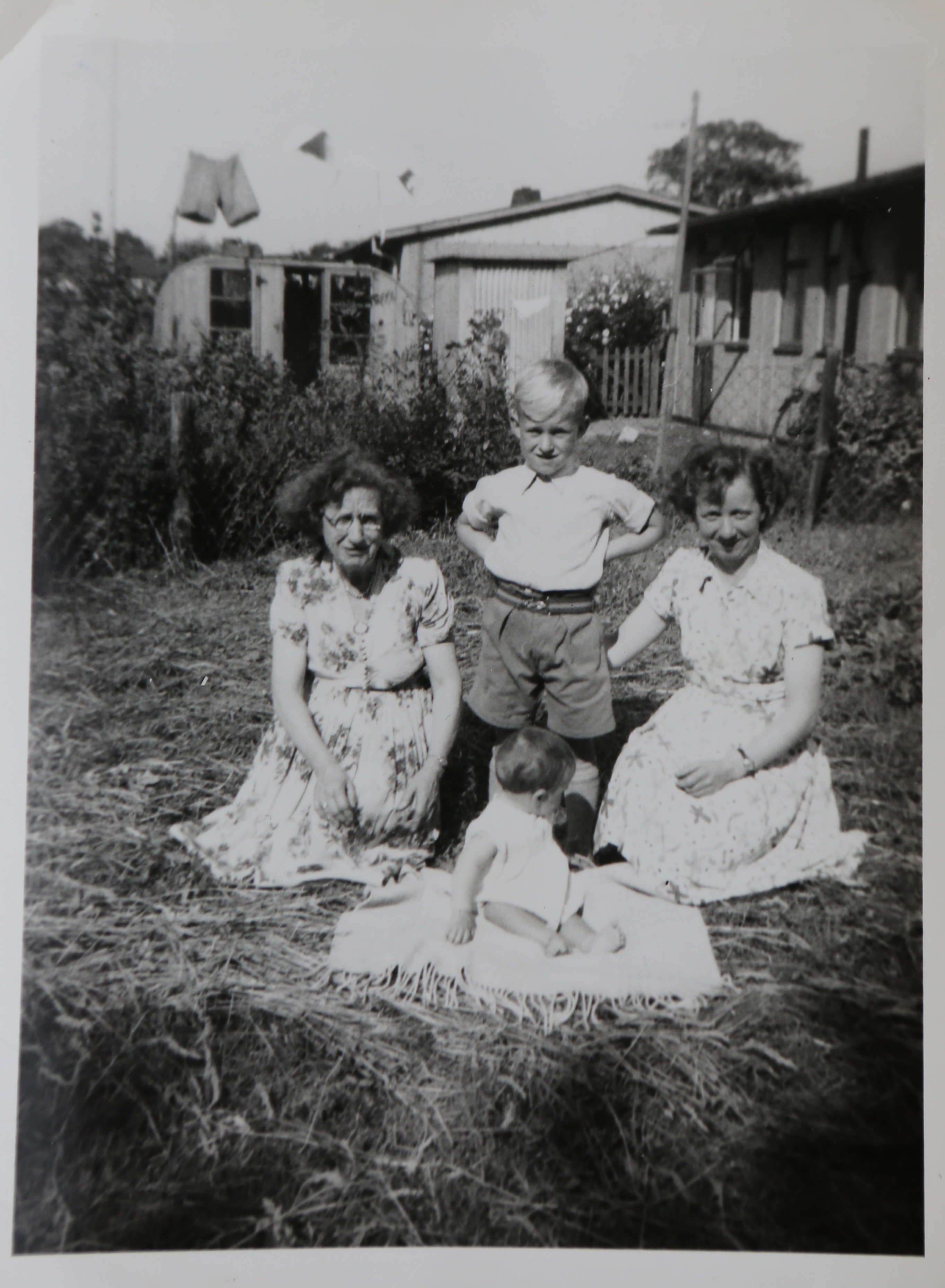 June Kapitan with her two children and friend