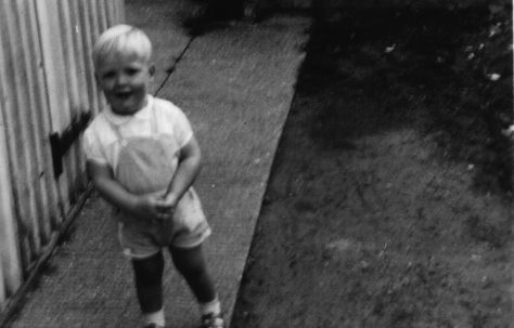 Garry Slater in back garden, Marston Moretaine