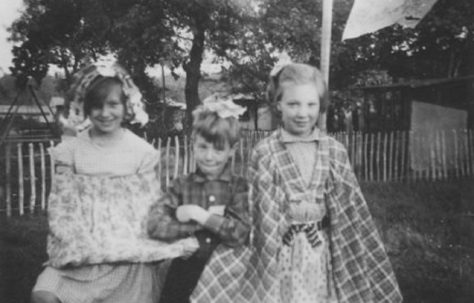 Three children in fancy dress, Shrublands Estate, New Addington