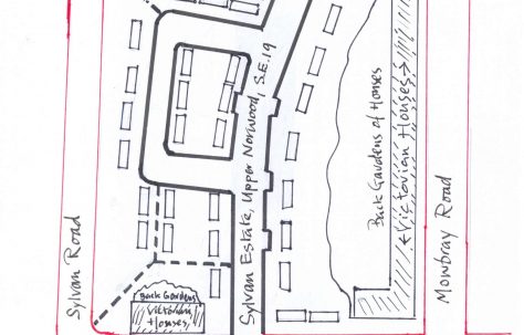 Map of the Sylvan Estate, Norwood, Maberley Road, London SE19