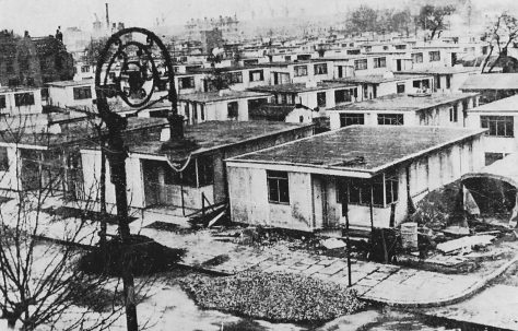 Elevated view of prefabs, Isle of Dogs E14