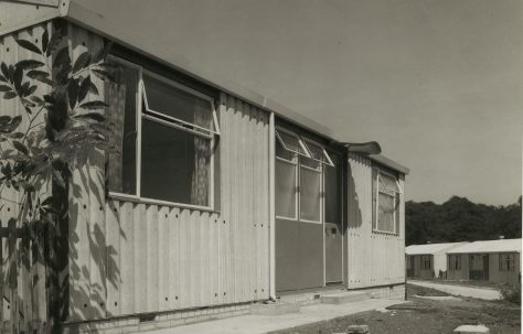 Close up of Arcon MkV prefab with two further prefabs in background