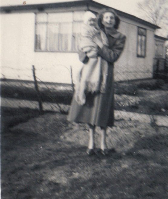 Terence's mum and his cousin outside the prefab, Dartmouth Park Hill, London N19