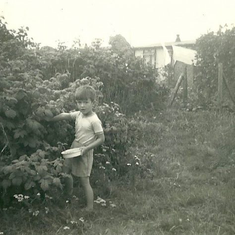Peter in the back garden. Abbots Gardens