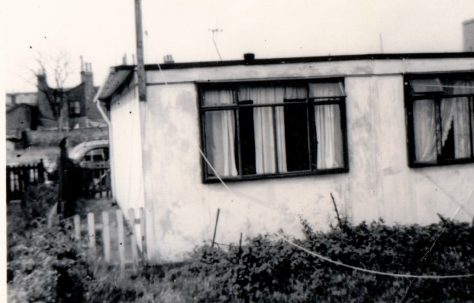 Rear of no. 4 Tooke St shortly after we moved in, in 1955. Dad soon had the garden tidied and the outside painted cream. The windows are of the two bedrooms.
