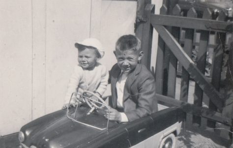 Me and younger brother Shane at our side gate. Tooke Street, London E14