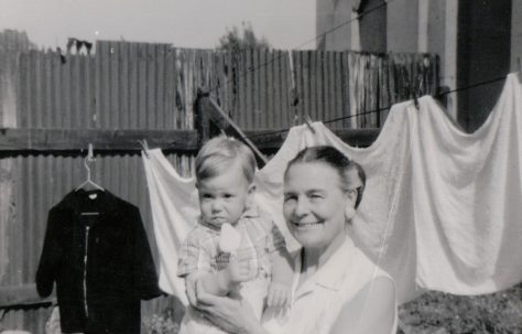 My aunt Laili holding my youngest brother Tony who is 60 this year, Laili was on one of her visits from California. Tooke Street, London E14