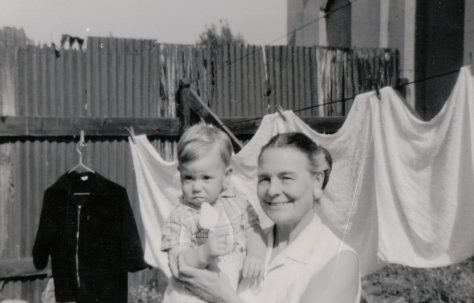 My aunt Laili holding my youngest brother Tony who is 60 this year, Laili was on one of her visits from California. Tooke Street, London E14