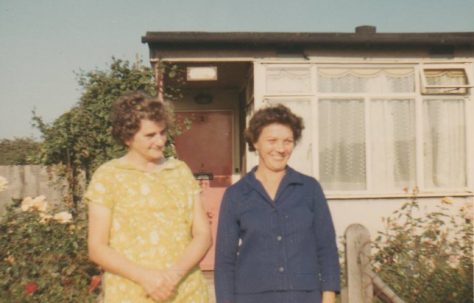 Linda's mum outside her prefab. 3 Baudwin Road, London SE6