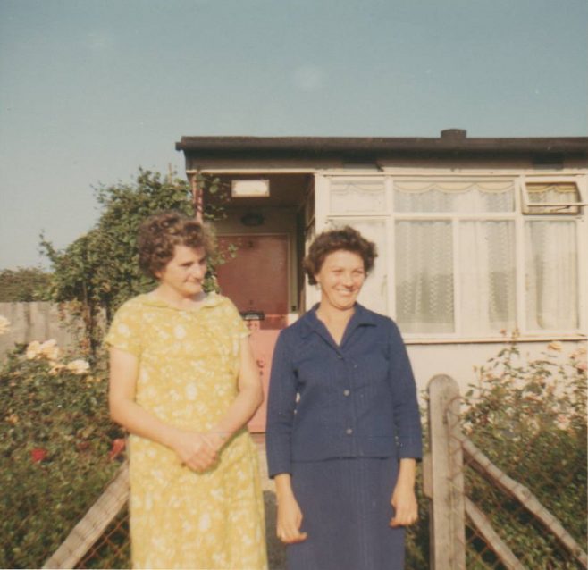Linda's mum outside her prefab. 3 Baudwin Road, London SE6