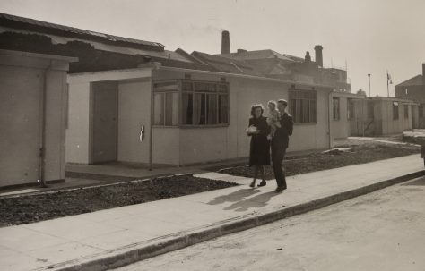 Newly erected prefabs, Hale Street, Poplar, E14