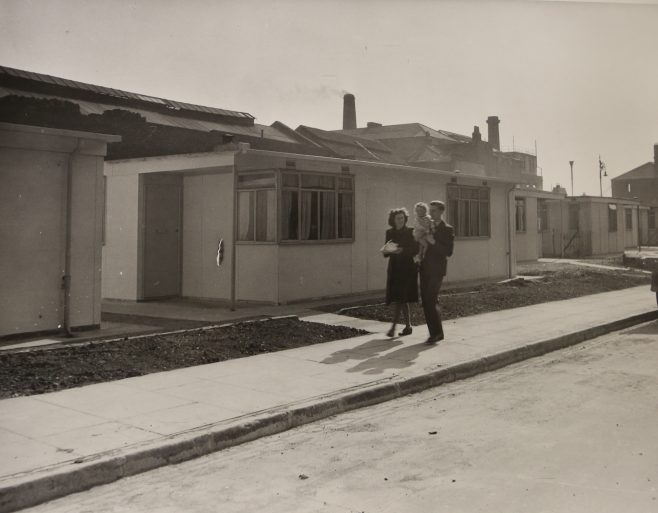 Newly erected prefabs, Hale Street, Poplar, E14