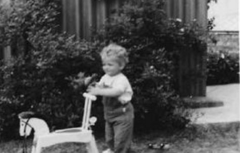 Pushing a toy horse, Barnfield Road, St Mary Cray