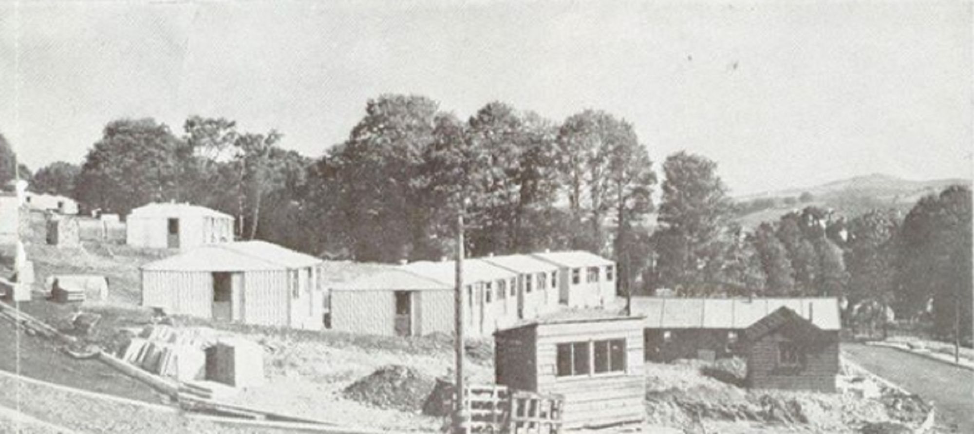 Construction work finishing the prefabs, Silverbuthall