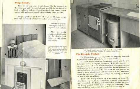 Electric Service in Temporary Houses: Plug Points, The Electric Cooker