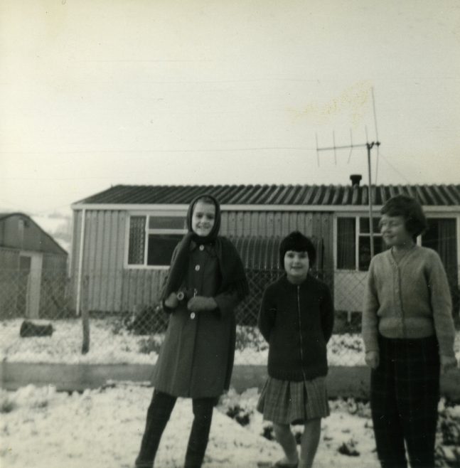 Cathy  Dobbs and friends, Treberth estate, Newport