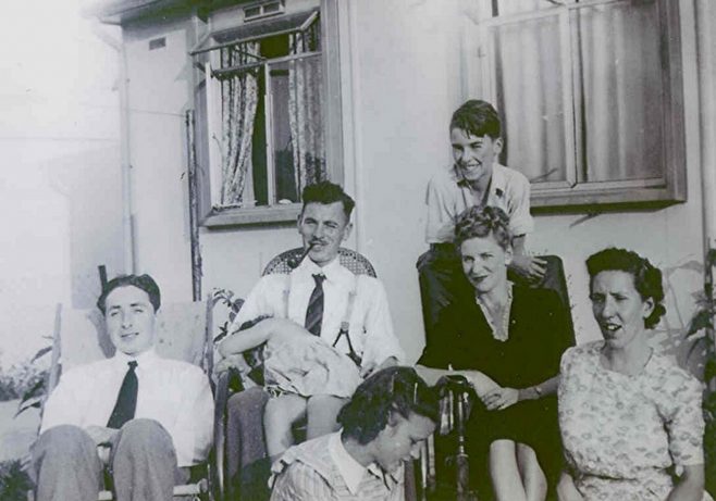 Rousselange family and friends at 87 Pilgrims Way, late 1940's | Paul Kennedy