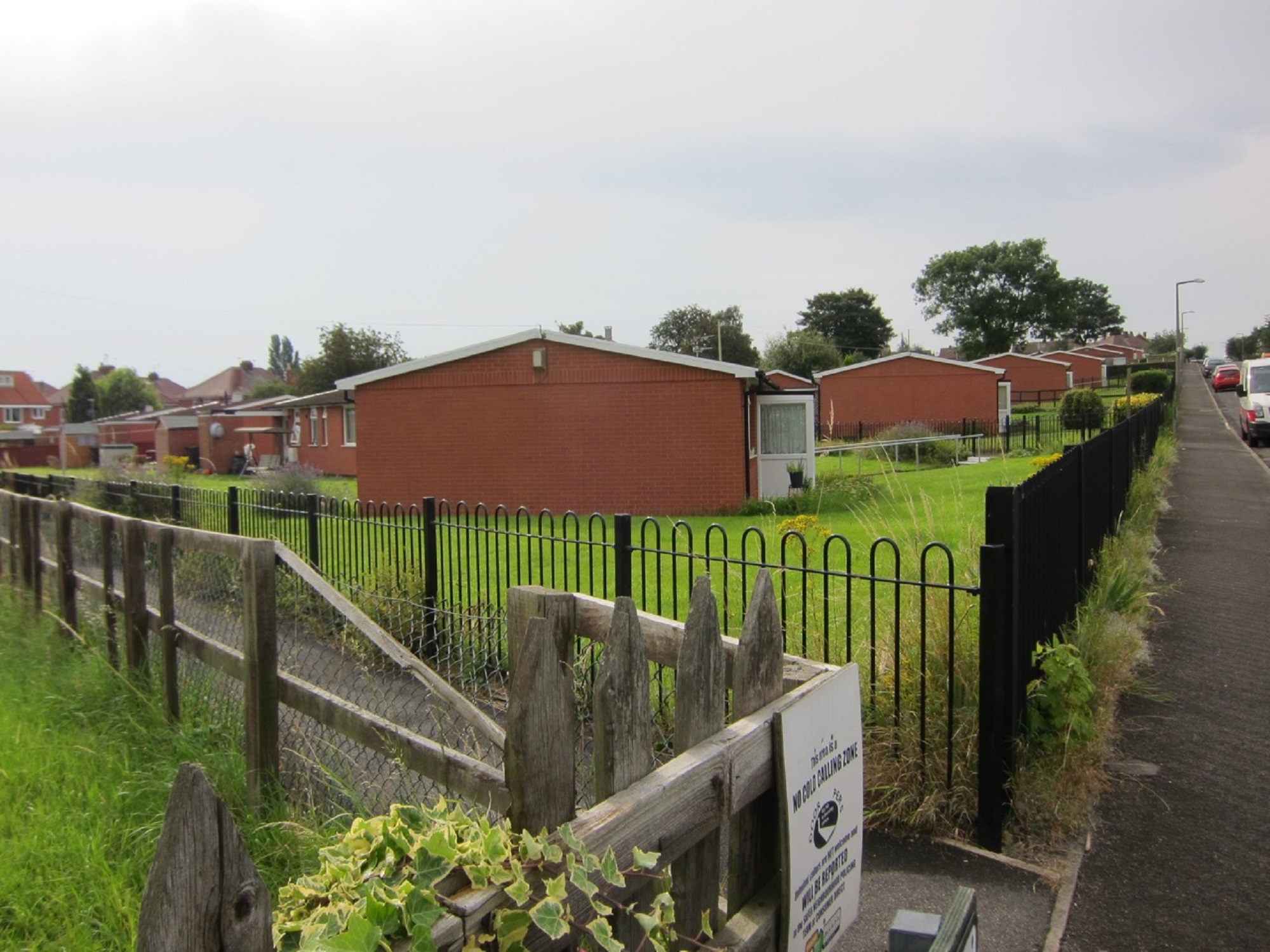 Modernised Tarran prefabs on Campsall Field Road, Wath upon Dearne