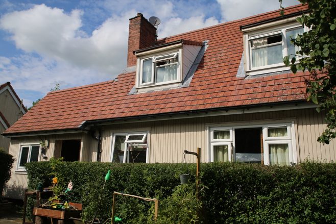 Rear view, Swedish dormer bungalow, Pool-in-Wharfedale