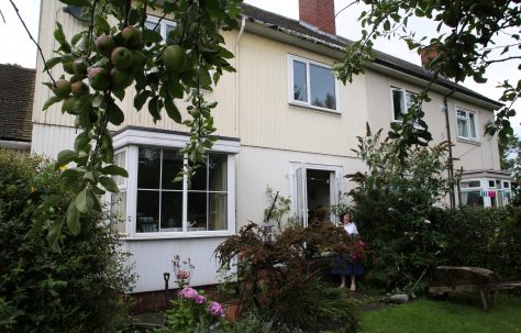 Rear view showing bay window, Swedish house, Pool-in-Wharfedale