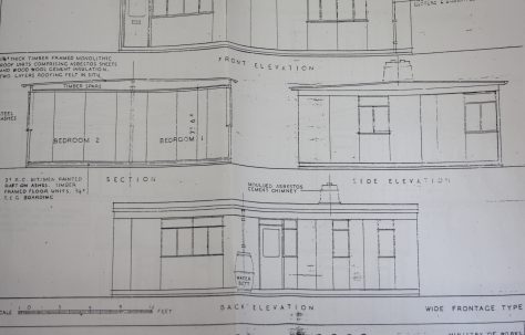 Emergency Factory Made House: Seco. Wide frontage type. Ministry of Works October 1944