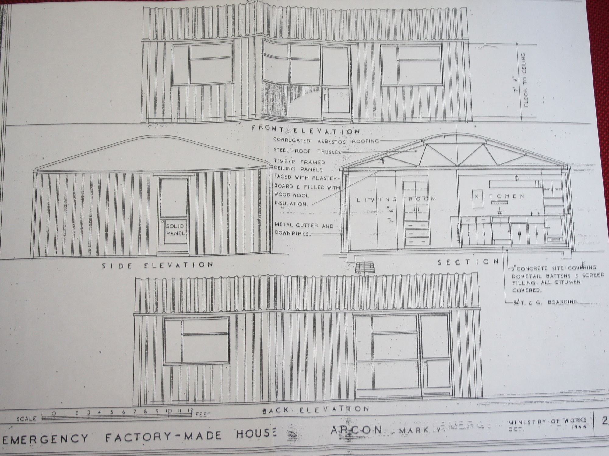 Emergency Factory Made House: Arcon Mk IV. Ministry of Works October 1944