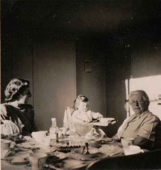 Anne's family in the prefab, St Andrews Drive, Lincoln