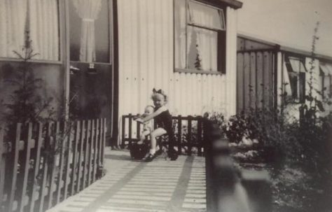 Denise with her dolly and tricycle. Oakwood Hill, Loughton, Essex