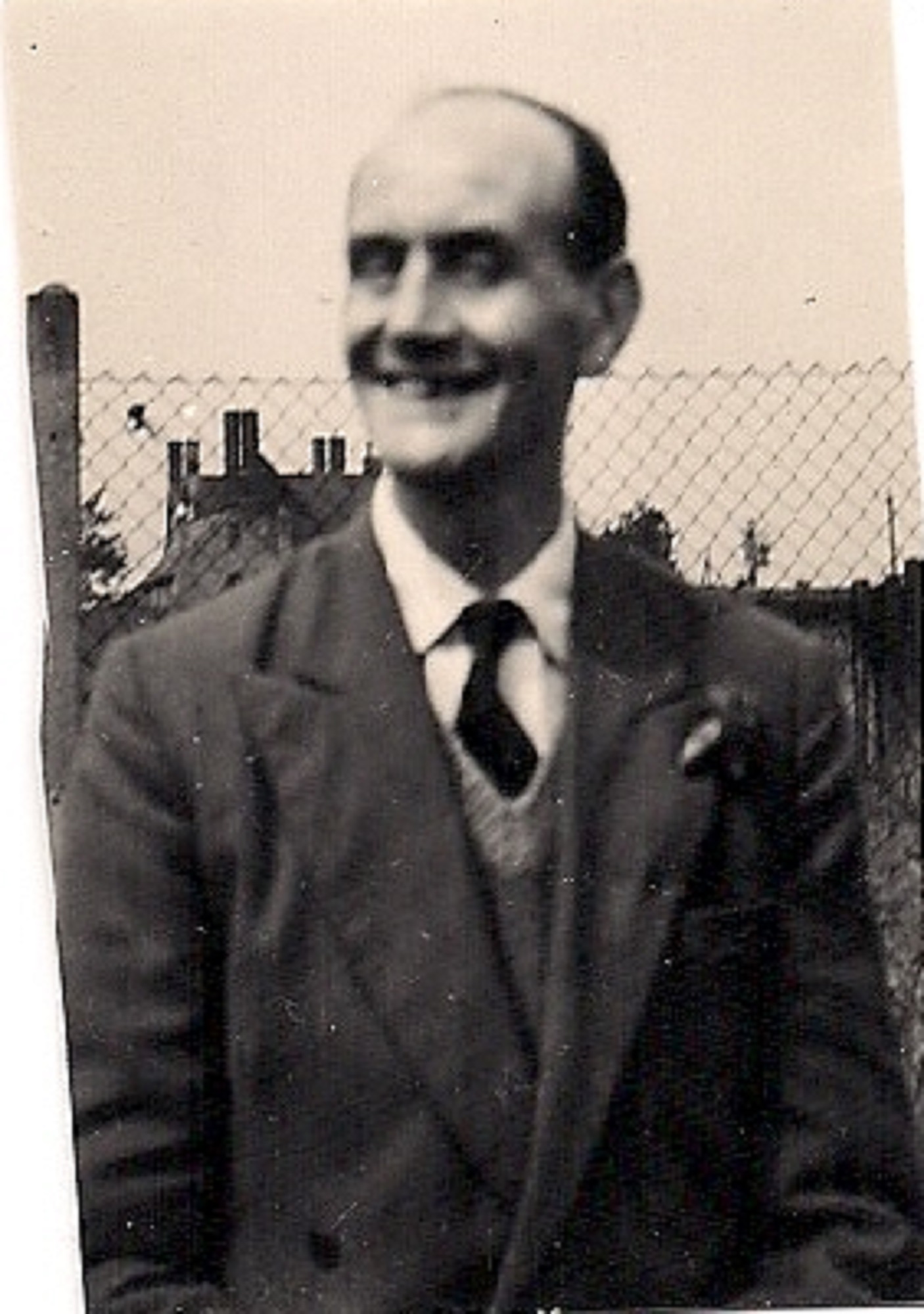 Martyn's grandfather with Bells Farm in the background. Stapleford Road, Kings Norton