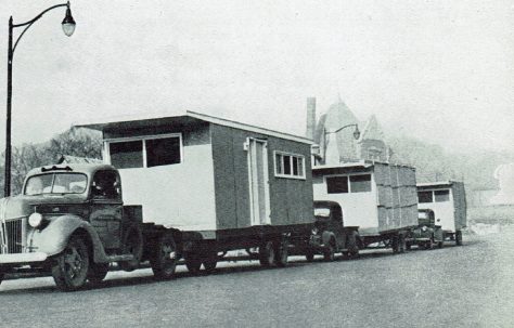 Transportation of American prefabs 1944