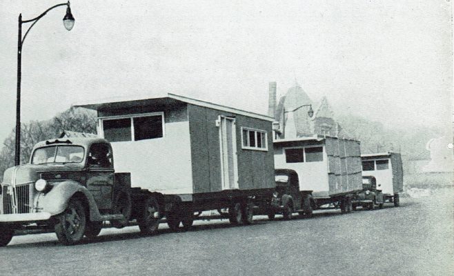 Transportation of American prefabs 1944