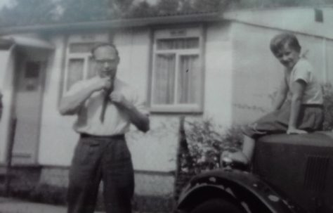 My uncle Dick Cozens with my cousin, his daughter Maureen. 58 Cuddington Way, Cheam