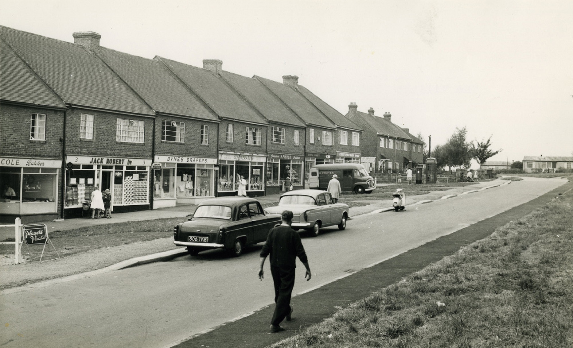 Dynes Road shops looking west, Kemsing, Kent