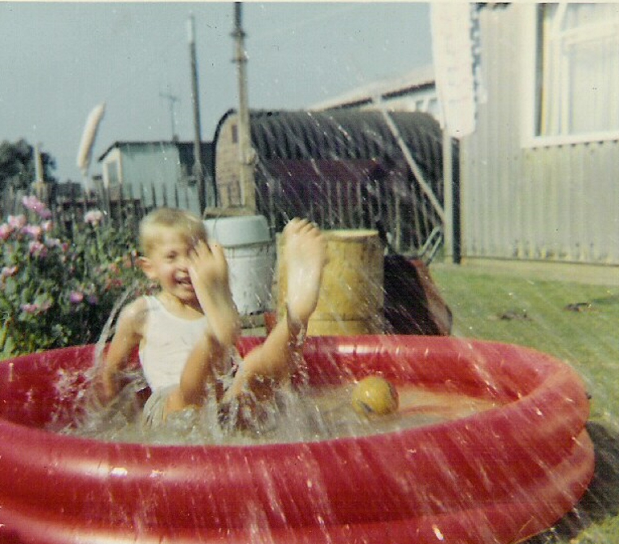 Graham in paddling pool, 849 Ripple Road