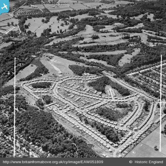Aerial map of post war prefabs where I was born. Shrublands, Shirley, Surrey