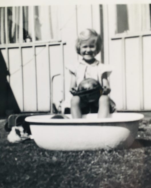 Belinda with her legs in the bath, The Green, Middlewish