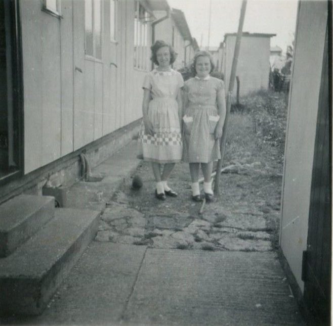 My sisters Carol and Susan. Bants Lane, Northampton