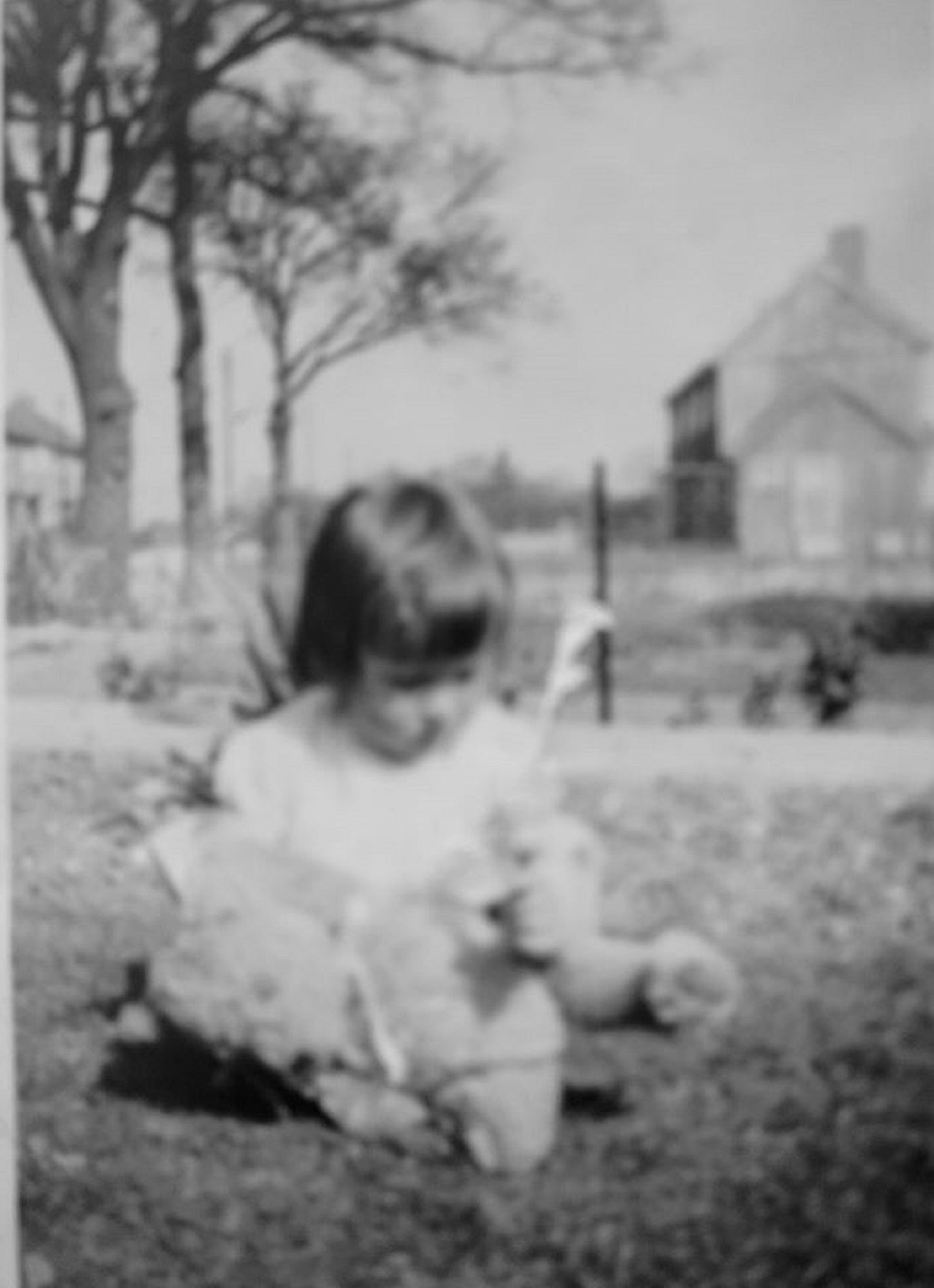 Jean in the front garden. Swallow Street, Iver Heath, Buckinghamshire