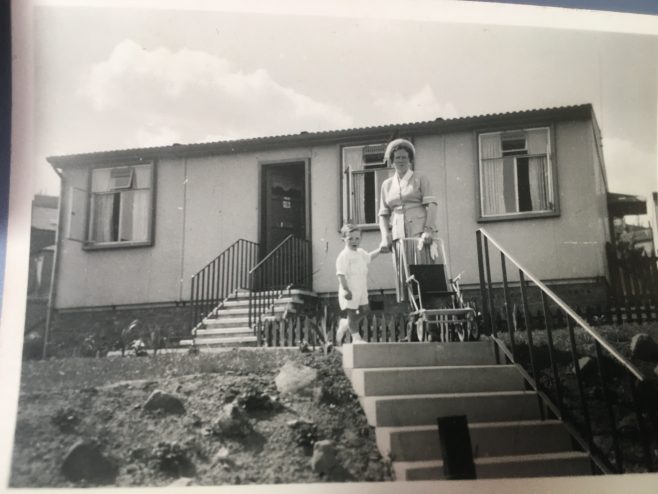 Me and mum, front of house