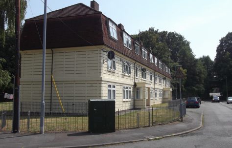 Cornish three-storey blocks of flats in Hunderton Road, Hereford