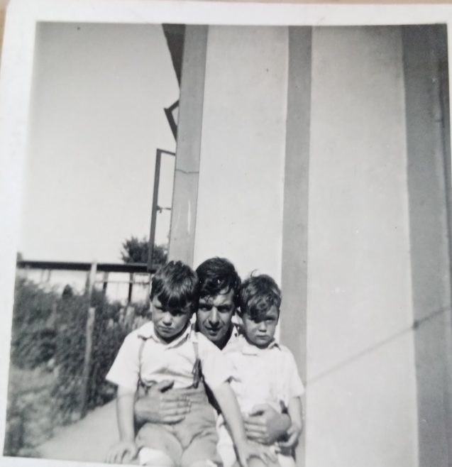 My father Don with Jim and I. Limbourne Avenue, Dagenham | John Blake